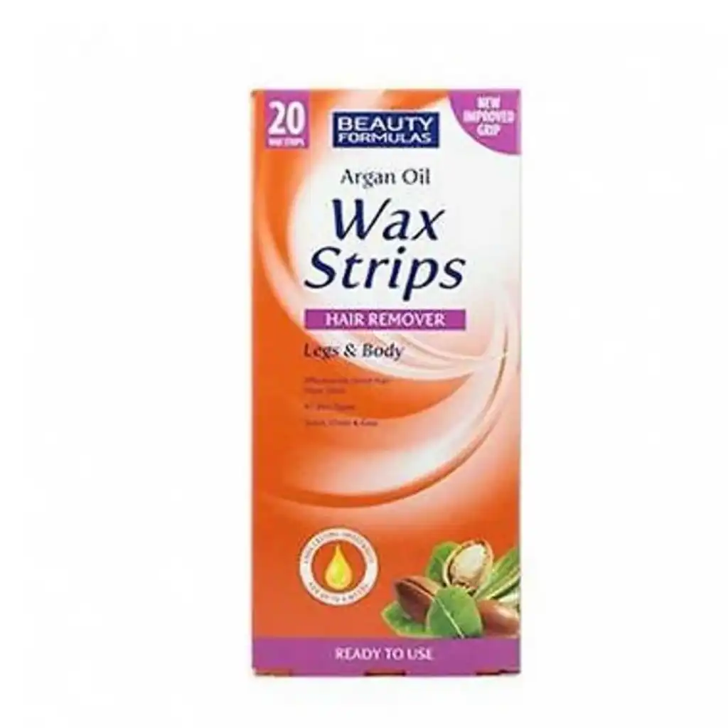 Beauty-Formulas-Argan-Oil-Wax-Strips-Hair-Remover-Legs-Body.webp Beauty Formulas Argan Oil Wax Strips Hair Remover Legs & Body - Image 1