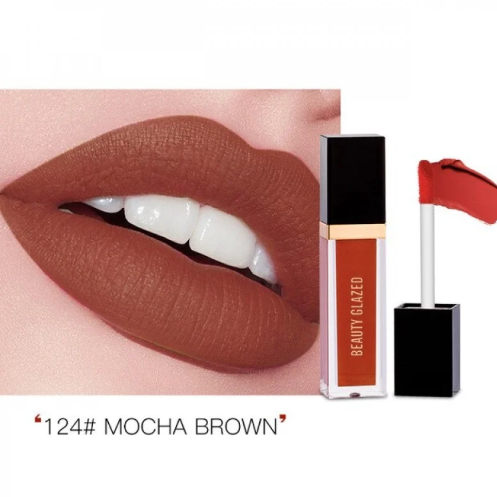Beauty-Glazed-Matte-Liquid-Lipstick-Mocha-Brown-124.webp Beauty Glazed Matte Liquid Lipstick Mocha Brown 124 - Image 1