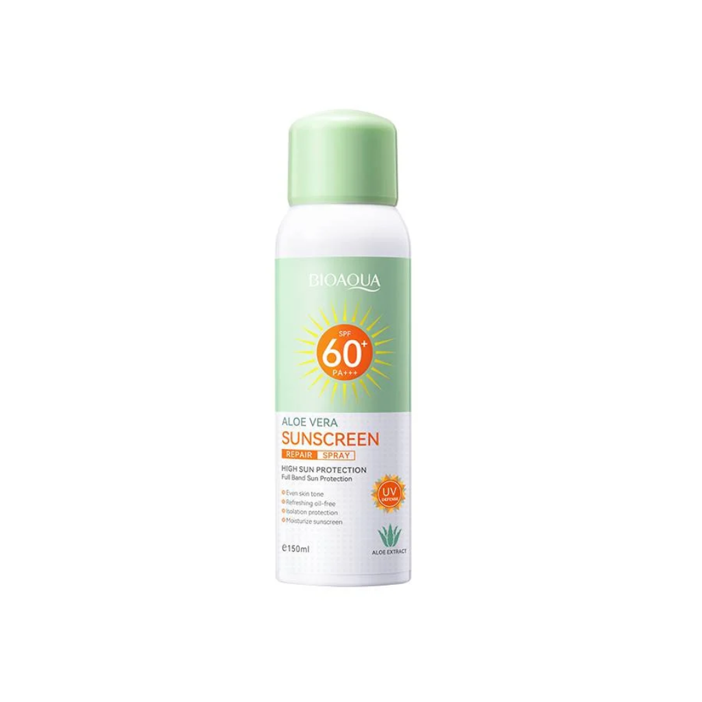 Bioaqua-Aloe-Vera-Sunscreen-Repair-Spray-SPF60-Pa-150ml.webp Bioaqua Aloe Vera Sunscreen Repair Spray SPF60+ Pa+++ 150ml - Image 1