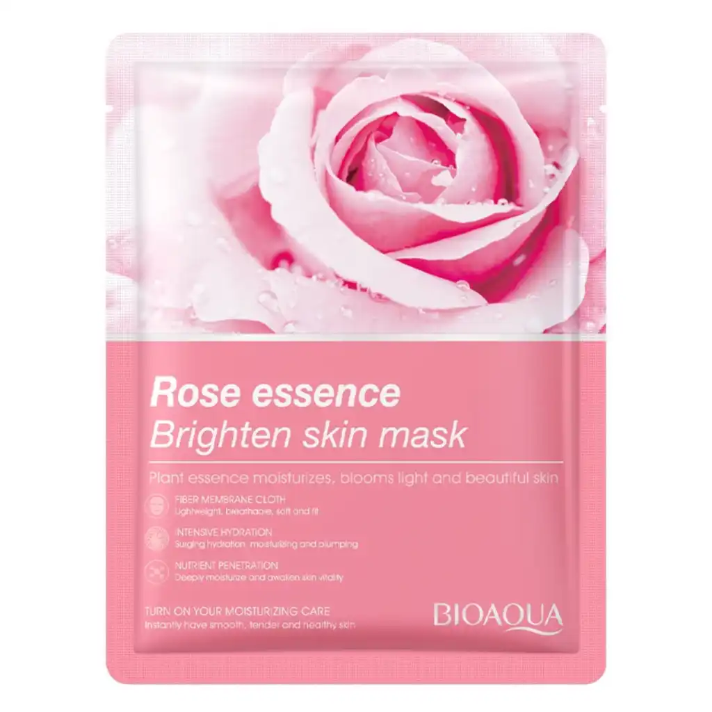 Bioaqua-Rose-Essence-Brighten-Skin-Sheet-Mask-–-25g.webp Bioaqua Rose Essence Brighten Skin Sheet Mask – 25g - Image 1