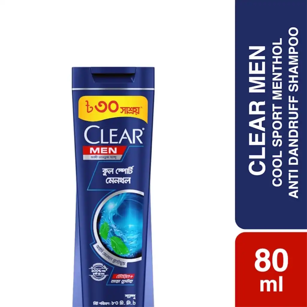 Clear-Men-Cool-Sport-Menthol-Anti-Dandruff-Shampoo-–-80ml.webp Clear Men Cool Sport Menthol Anti Dandruff Shampoo – 80ml - Image 1