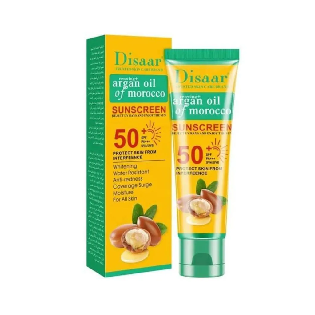 Disaar-Argan-Oil-of-Morocco-Sunscreen-50spf-Pa-–-50g.webp Disaar Argan Oil of Morocco Sunscreen 50+spf Pa+++ – 50g - Image 1