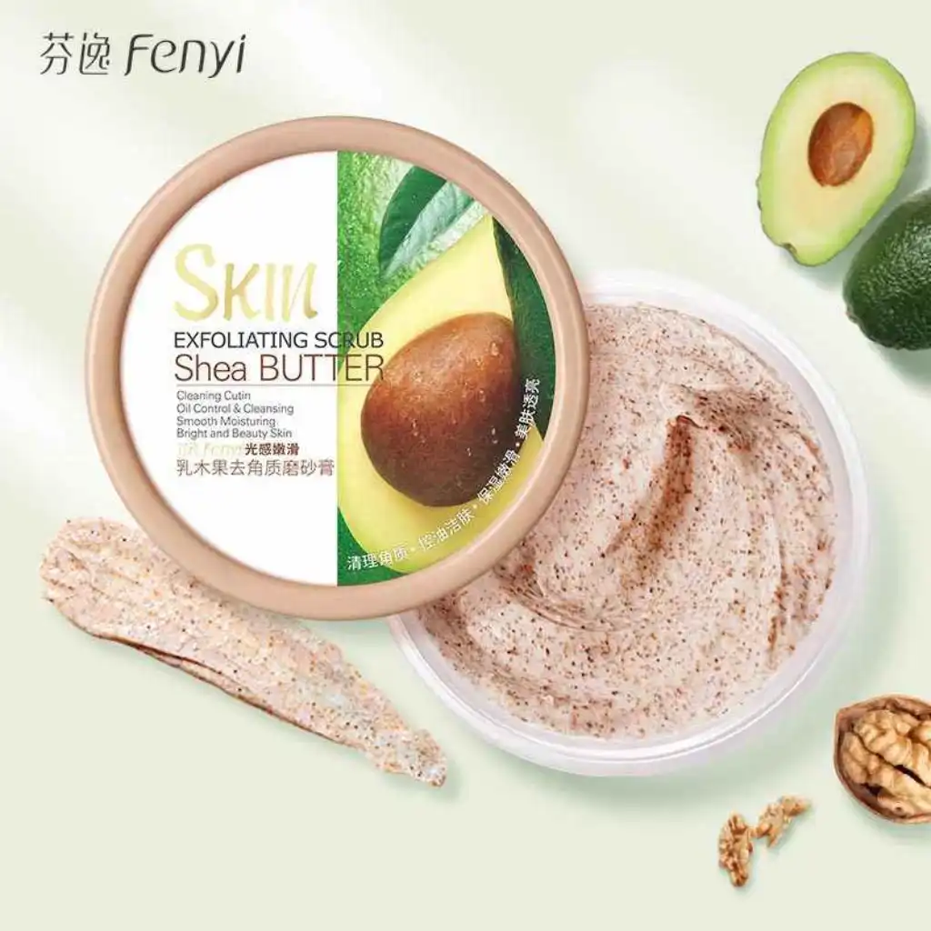 Fenyi-Shea-Butter-Body-Scrub-Avocado-Exfoliating-Scrub100g.webp Fenyi Shea Butter Body Scrub | Avocado Exfoliating Scrub100g - Image 1