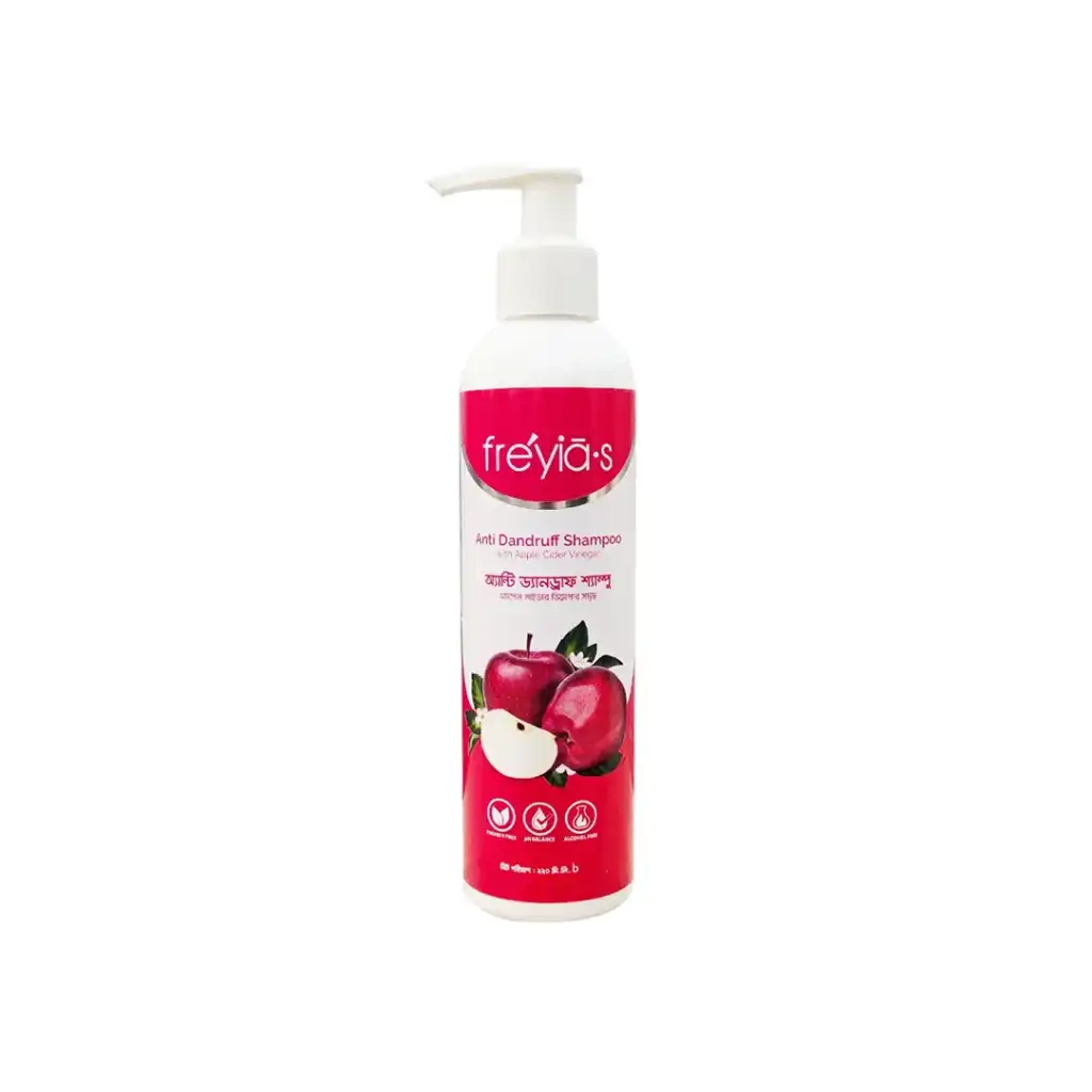 Freyias-Anti-Dandruff-Shampoo-With-Apple-Cider-Vinegar-–-220ml.webp Freyias Anti Dandruff Shampoo With Apple Cider Vinegar – 220ml - Image 1