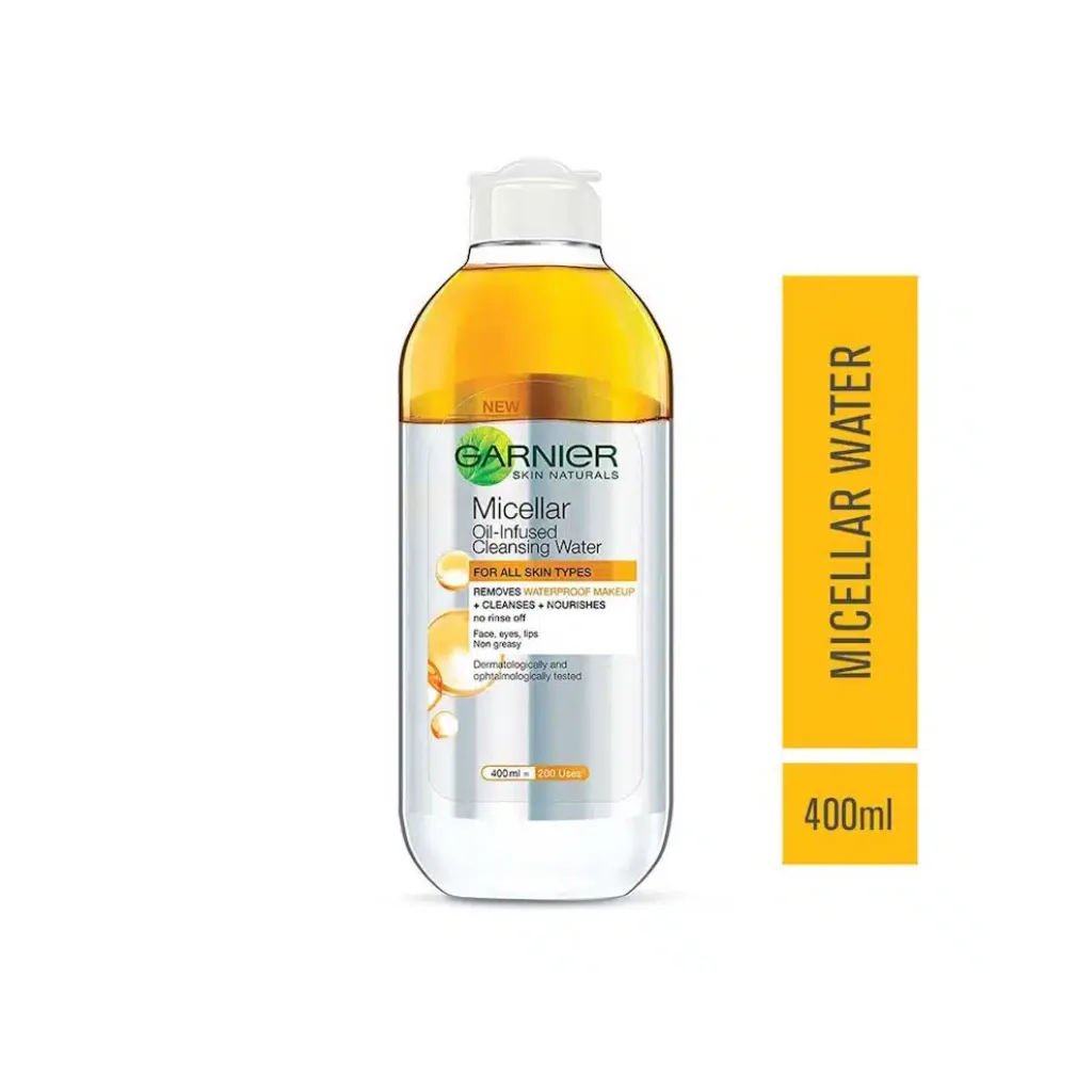 Garnier-Micellar-Cleansing-Water-in-Oil-All-in-1-–-400ml.webp Garnier Micellar Cleansing Water in Oil All in 1 – 400ml - Image 1