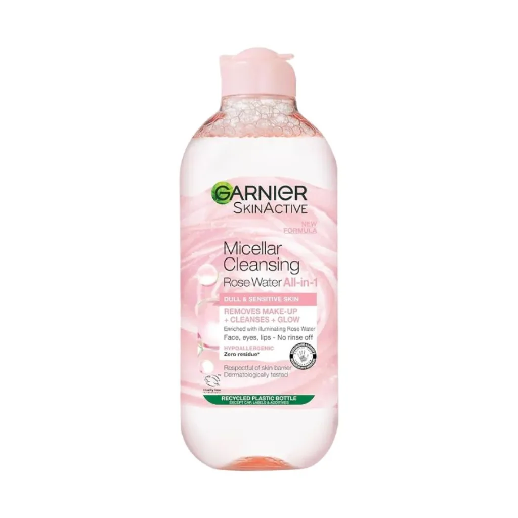Garnier-Skinactive-Micellar-Water-With-Rose-Water-All-in-1-–-400ml.webp Garnier Skinactive Micellar Water With Rose Water All-in-1 – 400ml - Image 1