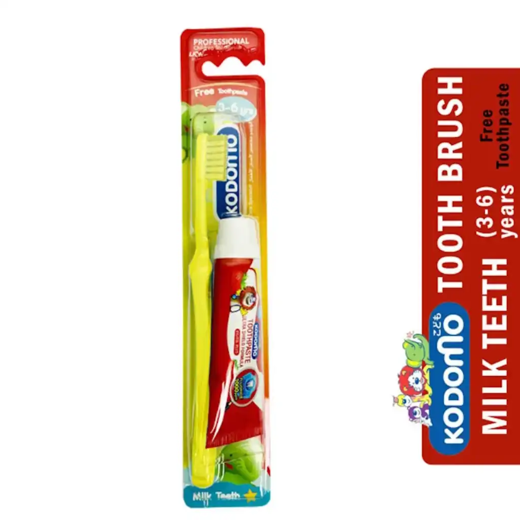 Kodomo-Baby-Toothbrush-With-Toothpaste-–-3-6-Years.webp Kodomo Baby Toothbrush With Toothpaste – 3-6 Years - Image 1