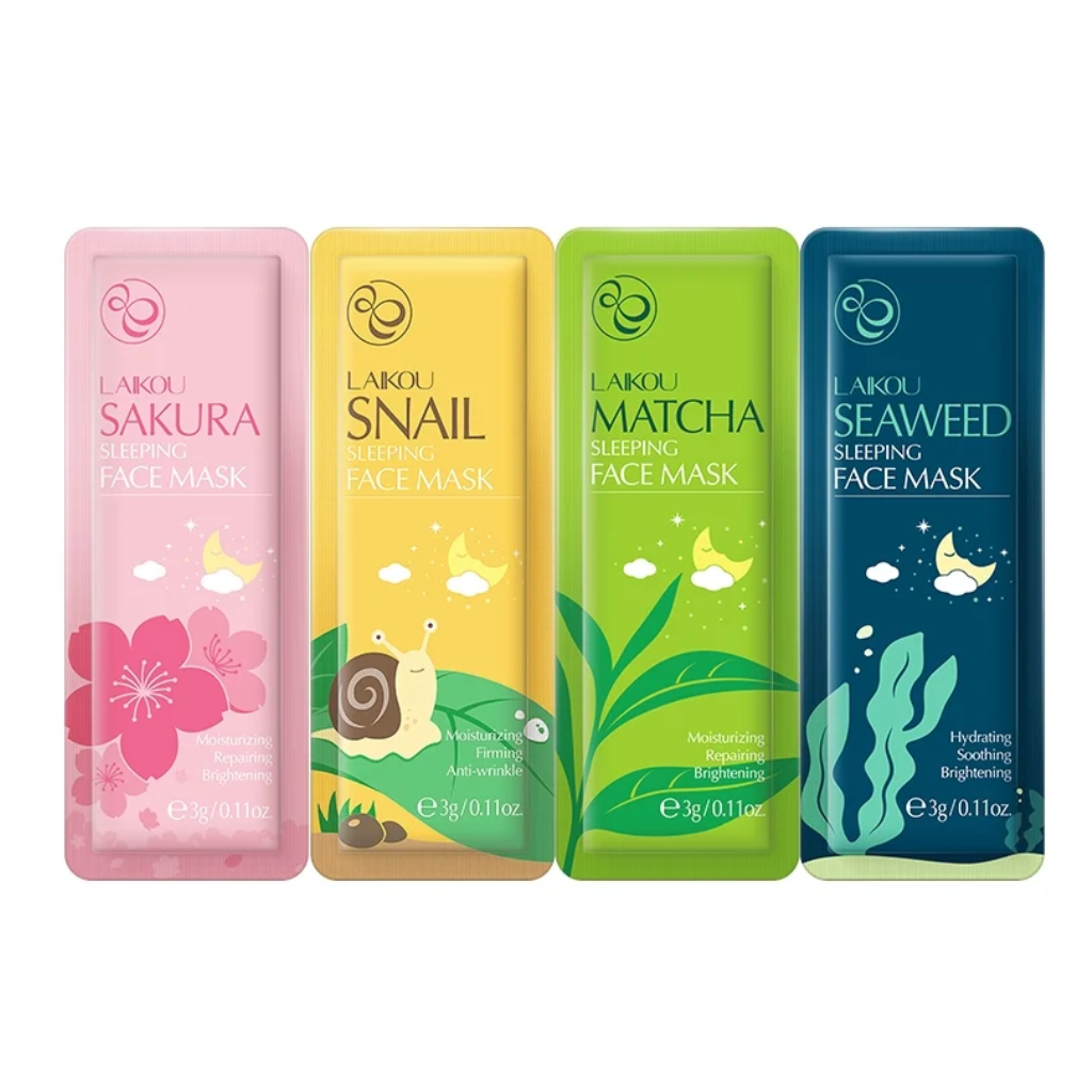 LAIKOU-Sakura-Matcha-Seaweed-Snail-Sleeping-Mask-–-4pcs.webp LAIKOU Sakura Matcha Seaweed Snail Sleeping Mask – 4pcs - Image 1