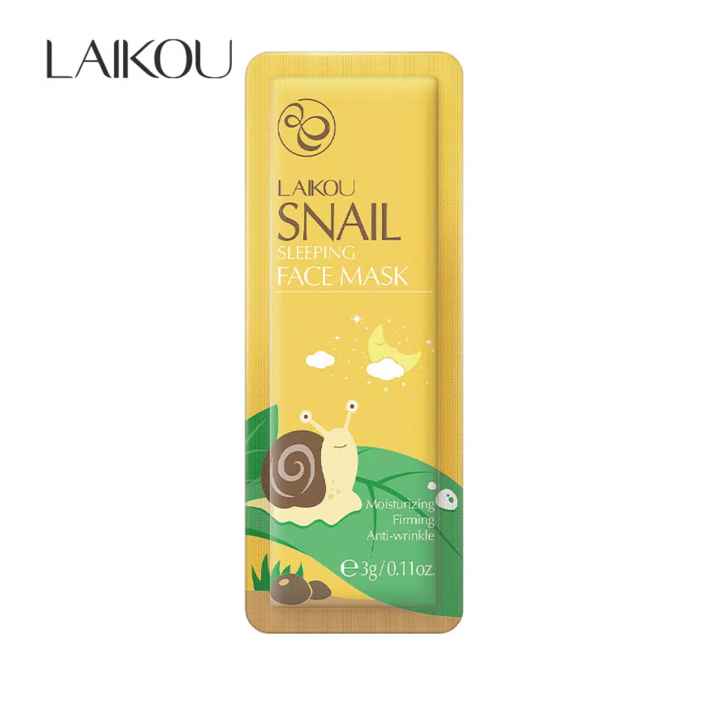 Laikou-Snail-Sleeping-Mask-5gm-1pcs.webp Laikou Snail Sleeping Mask -5gm -1pcs - Image 1