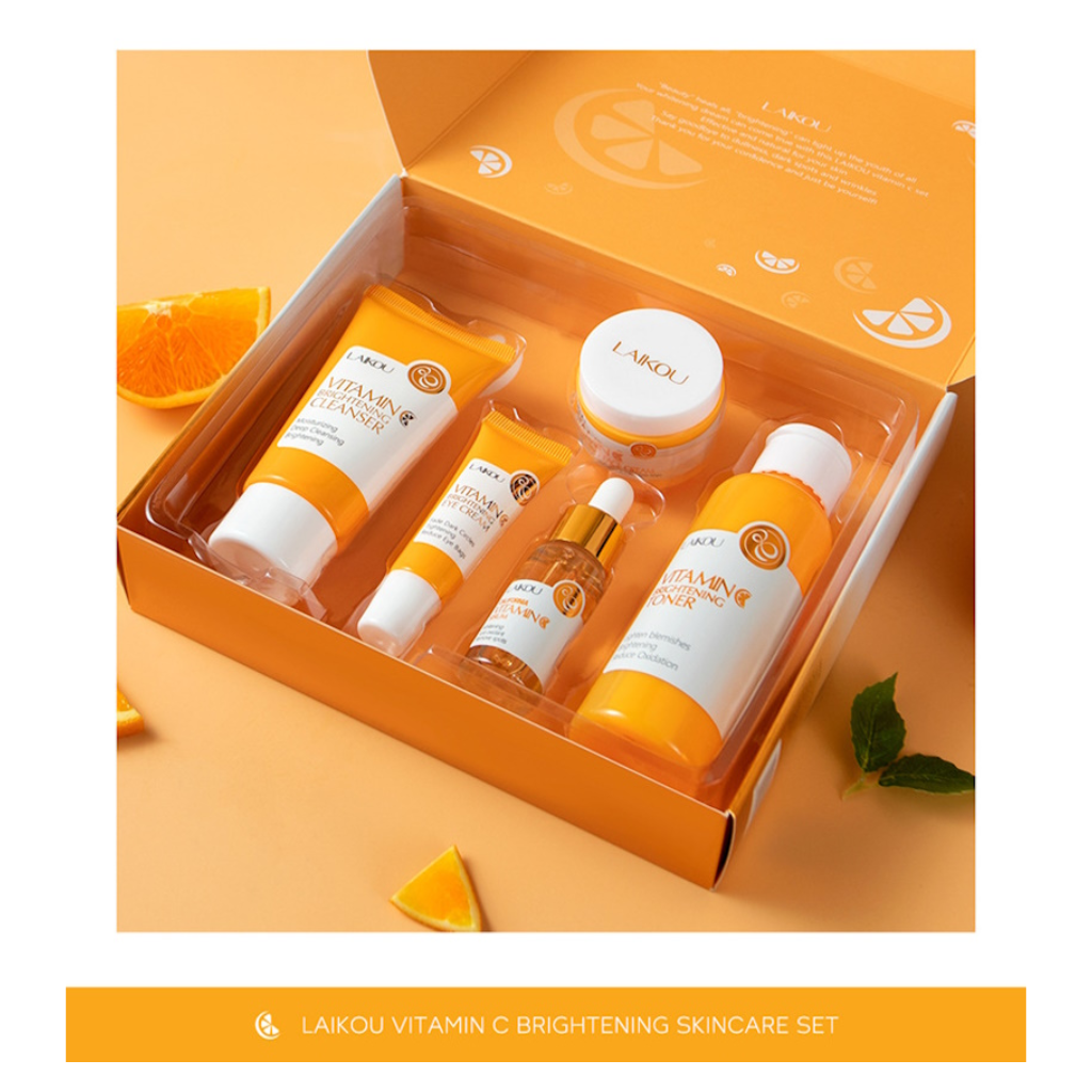 Laikou-Vitamin-C-Skin-Care-Brightening-Set-–-5pcs.webp Laikou Vitamin C Skin Care Brightening Set – 5pcs - Image 1
