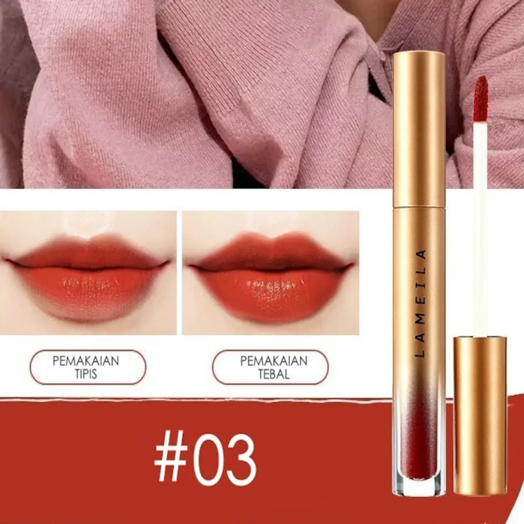 Lameila-Velvet-Lip-Glaze-Lipstick-03.webp Lameila Velvet Lip Glaze Lipstick 03 - Image 1