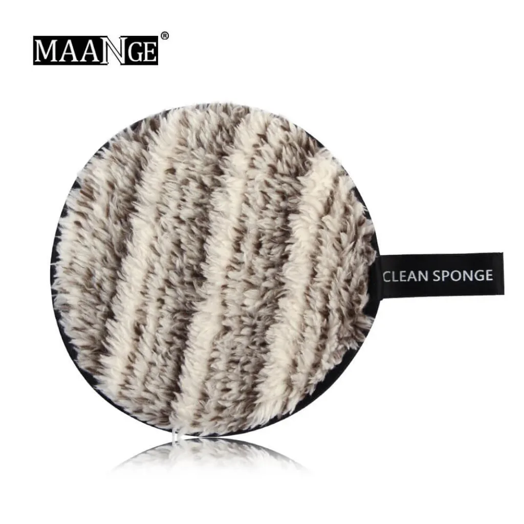 Maange-Make-Up-Remover-Sponge-–-White-Brown.webp Maange Make Up Remover Sponge – White Brown - Image 1