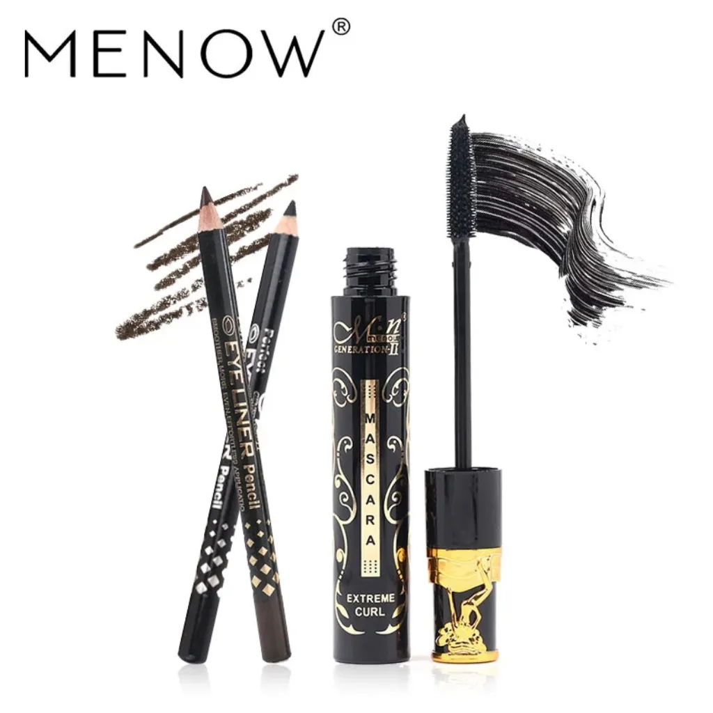 Menow-Extreme-Curl-Mascara-With-Two-Eyeliners-Pencils.webp Menow Extreme Curl Mascara With Two Eyeliners Pencils - Image 1