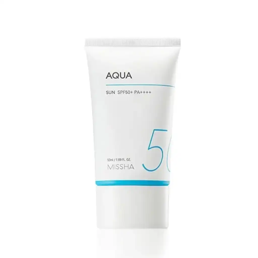 Missha-Aqua-Sunscreen-SPF50-PA-–-50ml.webp Missha Aqua Sunscreen SPF50+ PA++++ – 50ml - Image 1