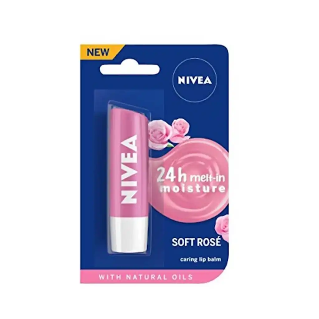 Nivea-Soft-Rose-Caring-Lip-Balm-–-4.80g.webp Nivea Soft Rose Caring Lip Balm – 4.80g - Image 1