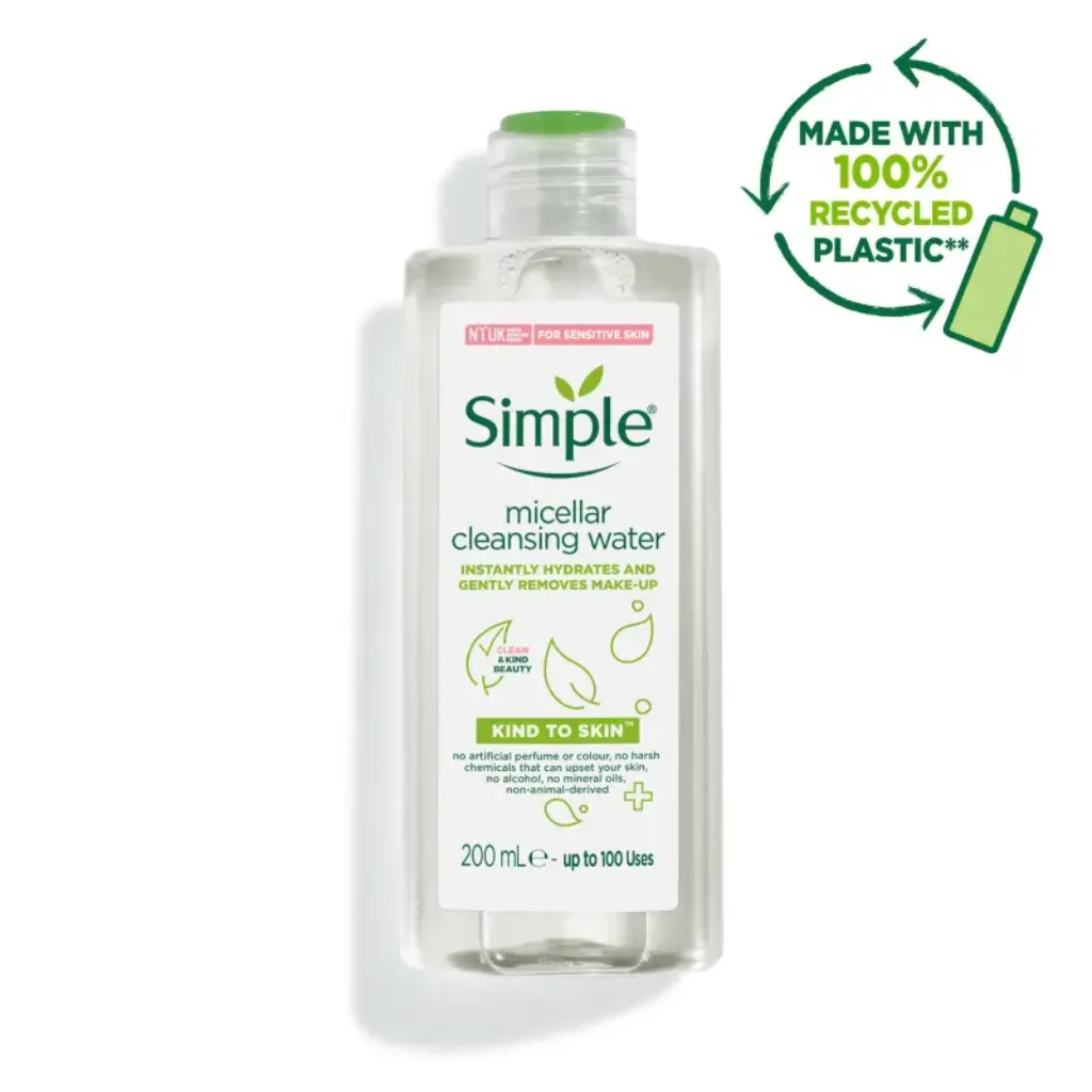 Simple-Kind-to-Skin-Micellar-Cleansing-Water-–-200ml.webp Simple Kind to Skin Micellar Cleansing Water – 200ml - Image 1