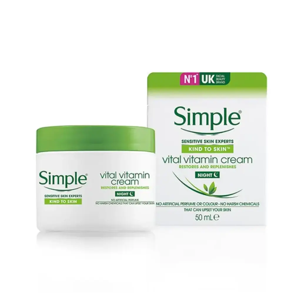 Simple-Kind-to-Skin-Vital-Vitamin-Night-Cream-50ml.webp Simple Kind to Skin Vital Vitamin Night Cream- 50ml - Image 1