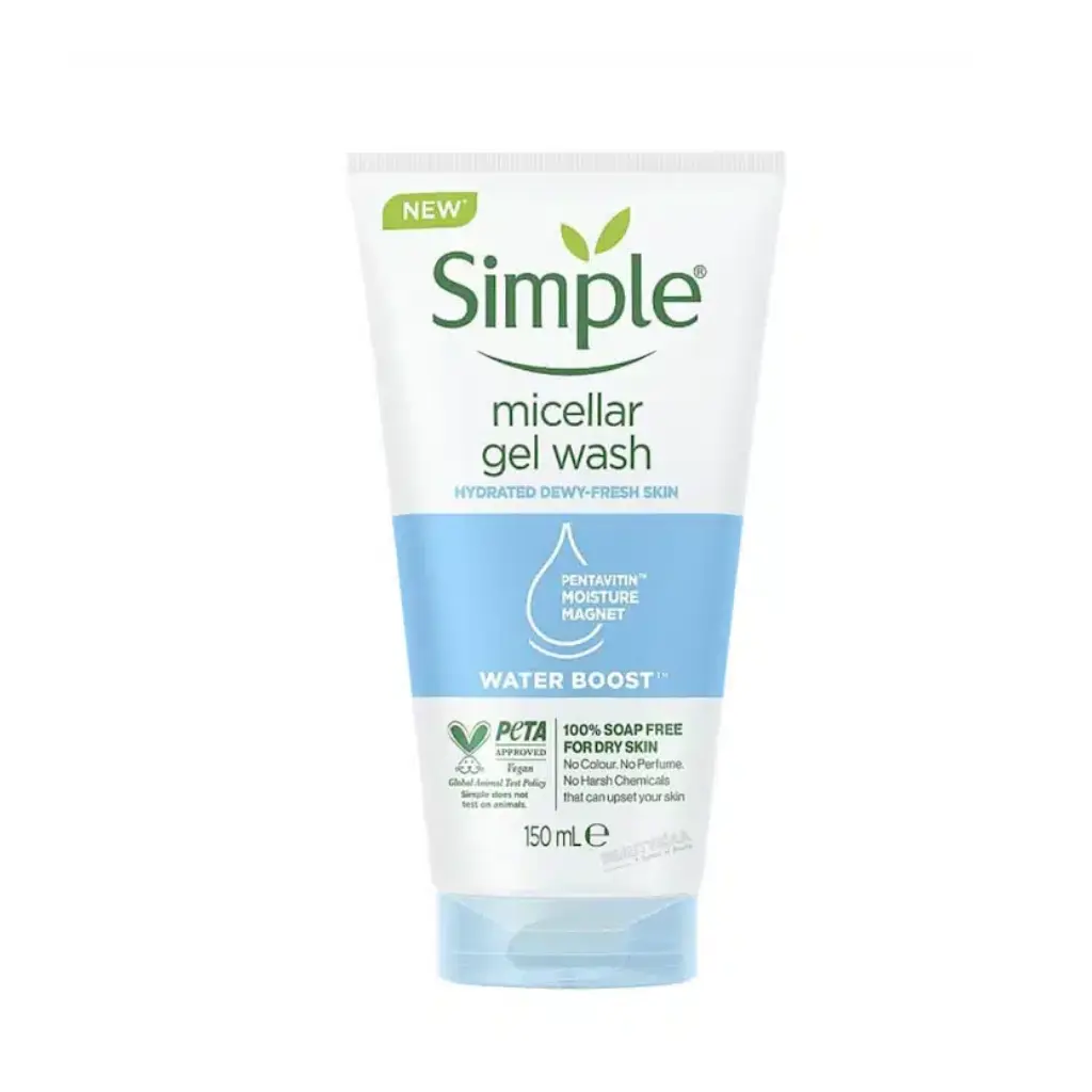 Simple-Water-Boost-Micellar-Facial-Gel-Wash-–-150ml.webp Simple Water Boost Micellar Facial Gel Wash – 150ml - Image 1