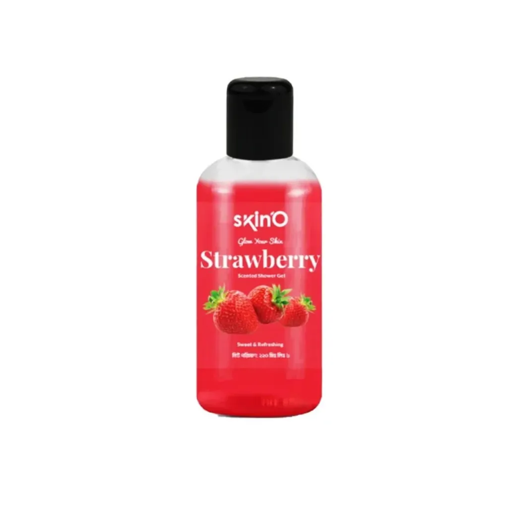 SkinO-Strawberry-Scented-Shower-Gel-220ml.webp SkinO Strawberry Scented Shower Gel 220ml - Image 1