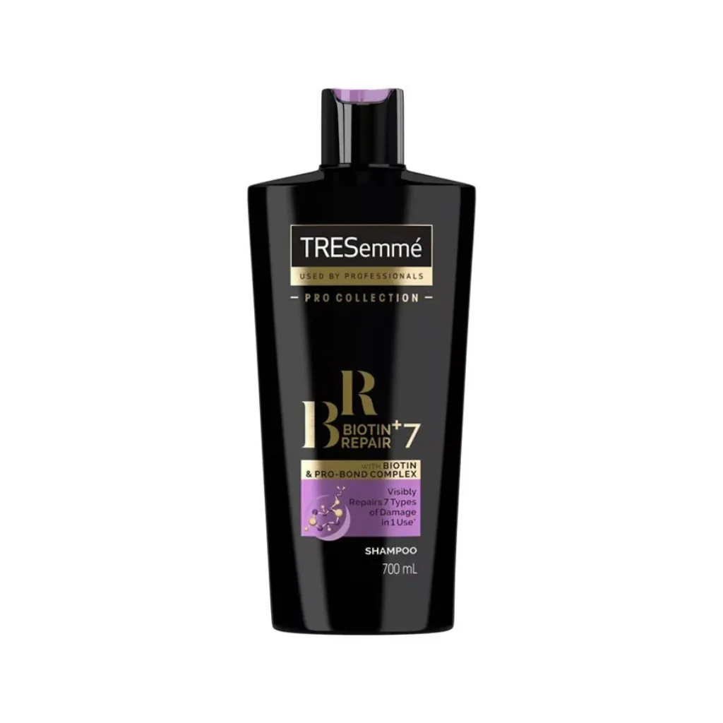TRESemme-Pro-Collection-Biotin-Repair-7-Shampoo-–-700ml.webp TRESemme Pro Collection Biotin + Repair 7 Shampoo – 700ml - Image 1